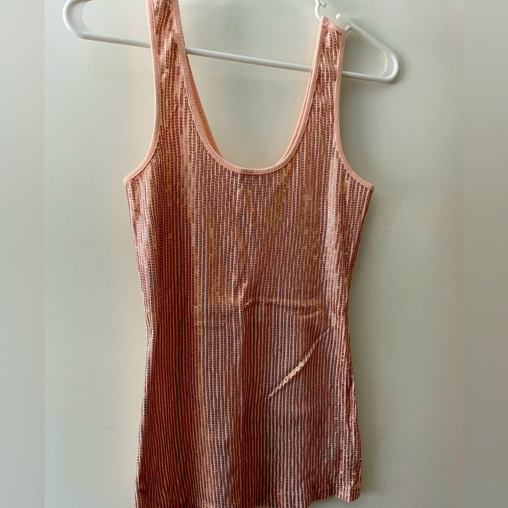 Express Women’s sequin ribbed tank top